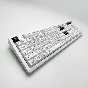 우주 탐험 낙서 키캡 정각 PBT 체리 독거미 귀여운 기계식 키보드 135키 조약돌