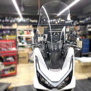 25년 바이커스 혼다 PCX125 튜닝 롱 윈드스크린 93CM 클리어 바람막이 브라켓타입