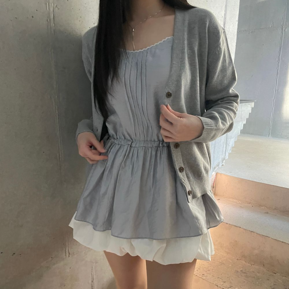 퓨레 레이어드블라우스 나시블라우스 프릴블라우스 2color