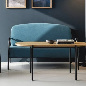 가구산책 마린블루 2인용 인조가죽소파 거실 사무실 카페 쇼파 B3054