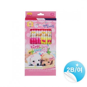 모닝글로리 2000 캐릭터 연필세트 2B(여,10본)- 필기감 좋은 고급연필 문구용 사무용 준비물 선물용