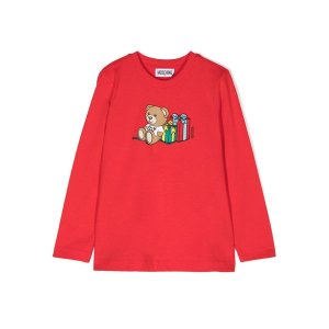 모스키노 키즈 테디 베어 프린트 티셔츠 HRO00JLAA10 50109 ROSSA RED Red
