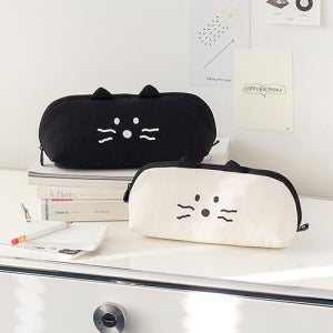 로마네 귀여운 캐릭터 중학교 고등학교 대학생 천 필통 펜케이스 고양이 소프트 키티