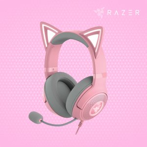 레이저코리아 크라켄 키티 V2 프로 핑크 게이밍 헤드셋