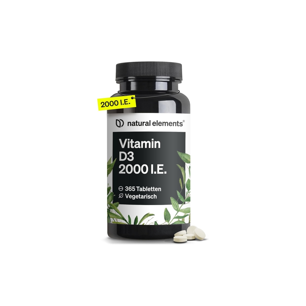 Natural elements <b>Vitamin D3</b> 2000 I.E <b>비타민 D3</b> 2000IU 365베지정제