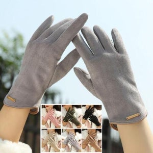 여성 벨벳 장갑 금장 장식 방한 스마트폰 터치 등산 운전 겨울 장갑