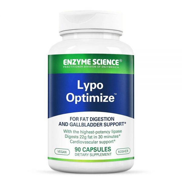 Enzyme <b>Science</b> Lypo Optimize, 90캡슐 - 천연 효소 보충제 담낭, 췌장 및 간을 위한 소화 지원 <b>지방</b> 비건 코셔