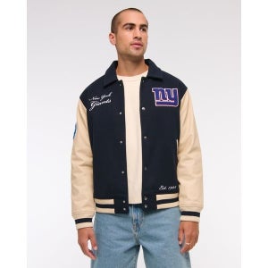 아베크롬비 피치 뉴욕 자이언츠 바시티 봄버 자켓 132 414 00067 248 deep navy - giants