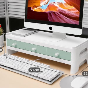 클린바이 사무실 데스크탑 컴퓨터 높이 스크린 선반 서랍형 1단 예쁜 모니터받침대