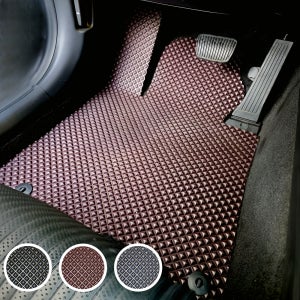 와플 카매트 전차종 방수 자동차 발매트 발판 브라운 1열 운전석+조수석 엣지없음
