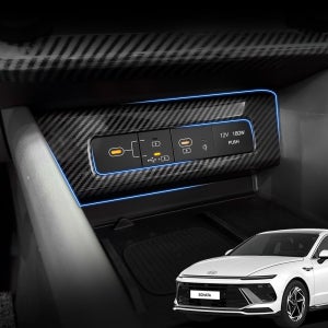 쏘나타 디엣지 튜닝 충전 포트 카본 커버 몰딩