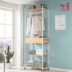 앳홈 리브 잇 와이드 서랍행거 스탠드옷걸이 철재행거