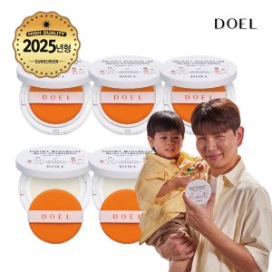 도엘 촉촉 빅앤슬림 선쿠션 국내최대용량27g 초슬림22mm 영유아 순한 온가족 (5개세트)