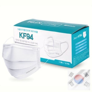 100매 Jteam 식약처 국산 KF94 성인 마스크 대형 유해물질 황사 차단 저자극 친환경 안감 방역 마스크 화이트
