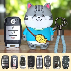 바이어웨이 고양이 스마트 차키케이스 귀여운 캐릭터 자동차키 커버 키홀더 기아E