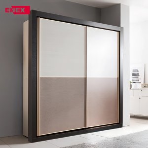 에넥스 투톤 슬라이딩 장롱 1650mm, 2도어, 카멜베이지