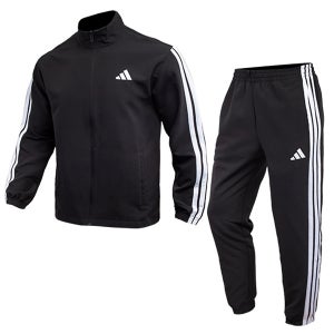 아디다스 3S 우븐 TT 트랙 수트 트레이닝 상하의세트 집업자켓 운동복 검정 JI8849