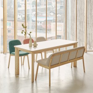올라 애쉬 원목 포세린 세라믹식탁 세트 6인용 1800 벤치형