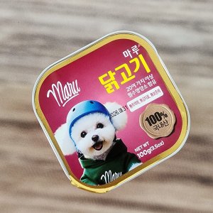 국내산 마루 닭고기 사각캔 강아지 통조림 시저캔 습식사료 100g