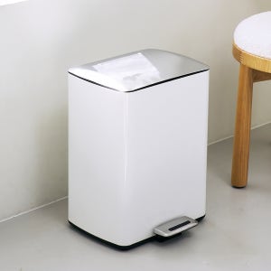 사각사각 페달 휴지통 20리터 쓰레기통 20L, 화이트