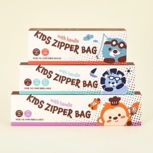 케이맘 캐릭터 지퍼백 물놀이 3종세트 (핸들형 M+L+XL) / 수영장 워터파크