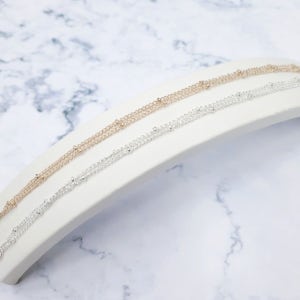 라운드 데일리 볼 두줄 체인 발찌