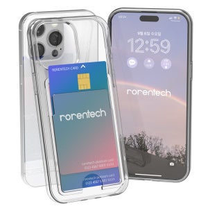 로랜텍 아클라 카드2장 수납 아이폰 케이스 투명, 아이폰14 플러스
