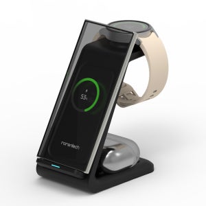 로랜텍 삼블 스탠드 3in1 고속 무선충전기 블랙