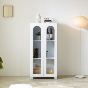 WRR 아치형 유리 장식장 600 선반 와인 보관 인테리어 수납장