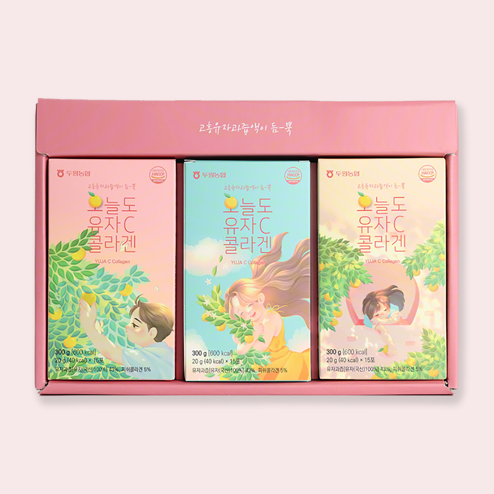 오늘도 유자C <b>콜라겐</b> 젤리 20g(15포) 3박스 고흥 유자과즙 저분자 <b>피쉬 콜라겐</b>