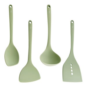 티지엠 실리콘 조리도구세트 (조리주걱 + 스파츌라 + 국자 + 뒤집개) 4종, 모스그린, 1세트
