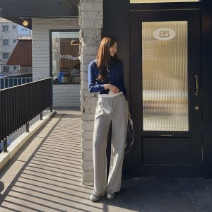 코이 트레이닝 PANTS 편안한 밴딩 와이드핏 세미와이드 세련된