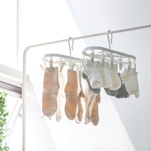 [단독] [1+1] 블랑 집게건조걸이 12P 만능 다용도 양말 건조대 2개 세트