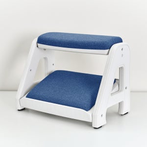 피치트렌디 풋쉬풋쉬 발받침대 사무실 컴퓨터 책상 발판 국산 다리받침대 화이트-블루