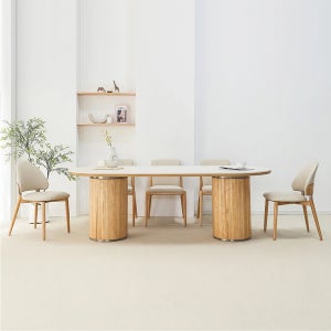 코모도홈 제니오 원목 포세린 세라믹식탁 4인용, 6인용 세트