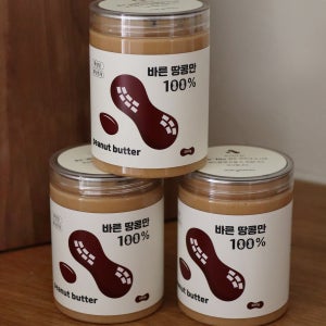 x3병 무보존제 무첨가 100% 수제 땅콩버터 바른땅콩만 잼 피넛 백퍼센트