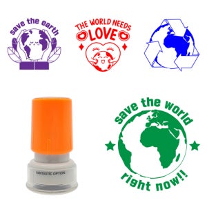 지구 환경 도장 스탬프 (환경교육 온난화 리사이클) -영문판-