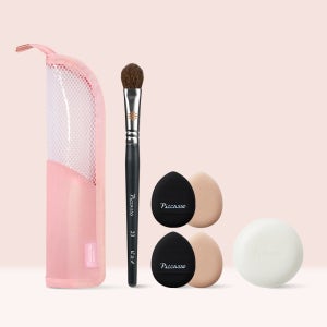 [피카소] 23 스몰 블러셔 브러쉬+마이크로 퍼프 4P세트(+클렌징 미니솝+메쉬 스탠딩 파우치)