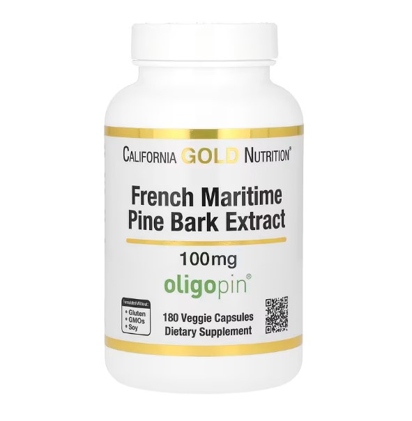 캘리포니아골드뉴트리션 CGN 프랑스해송 소나무껍질 추출물 100mg 180캡슐 6개월분