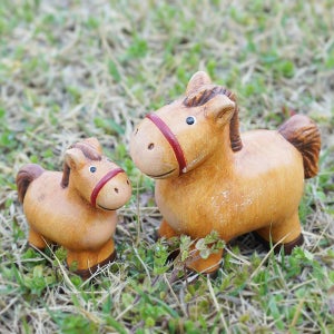 당나귀 패밀리 6cm 11cm 2종 세트 말 조랑말 마블인형 테라리움 가든 소품 장식상