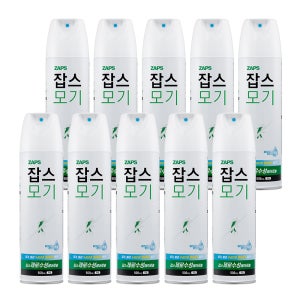 기름기 없는 100%수성 모기약 잡스 제로수성 에어로솔 스프레이 500ml, 10개