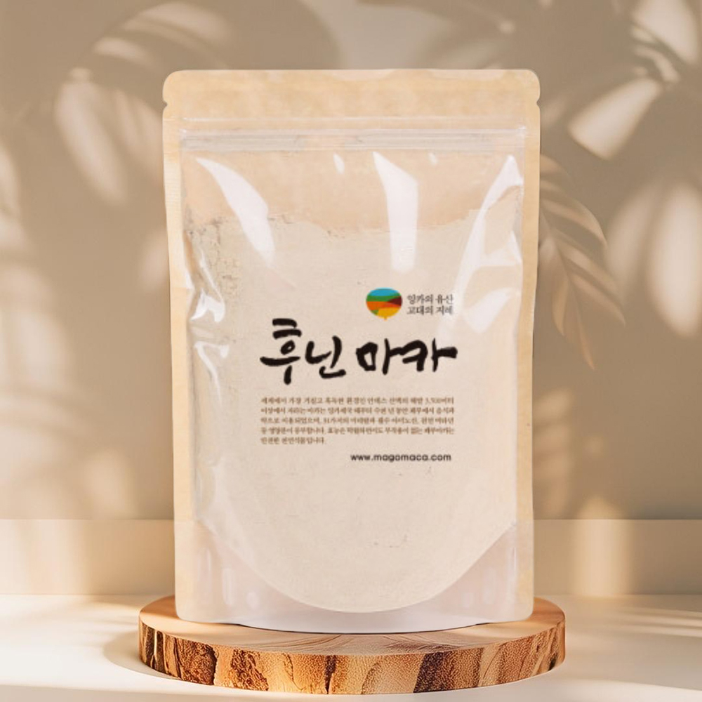 마카 가루 300g 파우치 페루산 마카 100% 분말 파우더 후닌마카