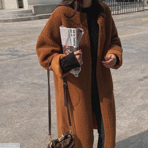 [한정수량 원가세일] 하겐 라운드 양털 무스탕 롱코트 1color 제이플로우