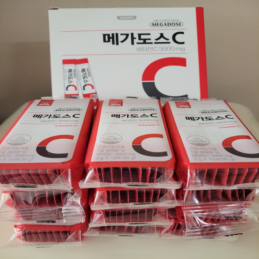 <b>천연 비타민C</b> 비타민C가루 100% 영국산 고함량 분말형 스틱 3000mg 120포