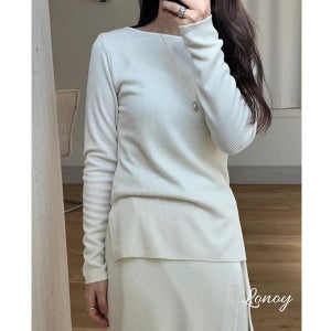 (당일) 그립 베라 티셔츠 3col 아이보리 차콜메란지 블랙 긴팔 골지 기본티 GRIP 로노이