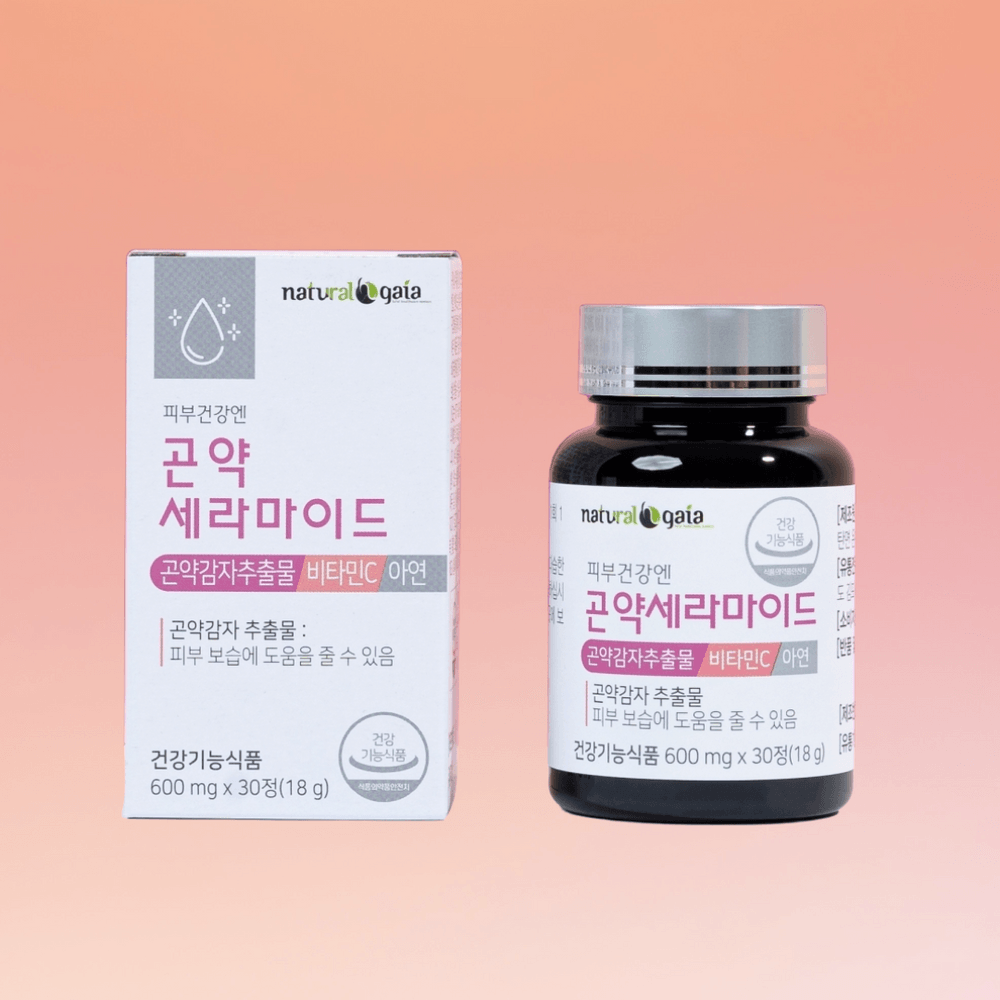 내츄럴<b>가이아 피부</b>건강엔 곤약세라마이드 <b>피부</b>보습 먹는 세라마이드 영양제 30정