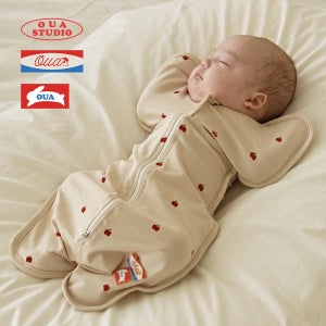 1개+1개 오우아스튜디오 사계절 신생아 스와들 업다운지퍼 밤부애플