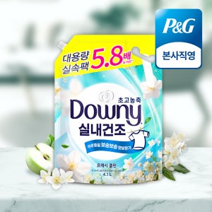 다우니 실내건조 프레시 클린 4.1L 초고농축 섬유유연제 리필 1개