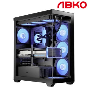 앱코 UH40 킬러웨일 ARGB 미들타워 PC케이스 블랙