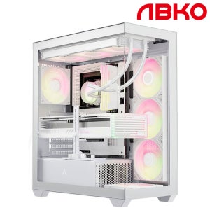 앱코 UH40 킬러웨일 ARGB 미들타워 PC케이스 화이트